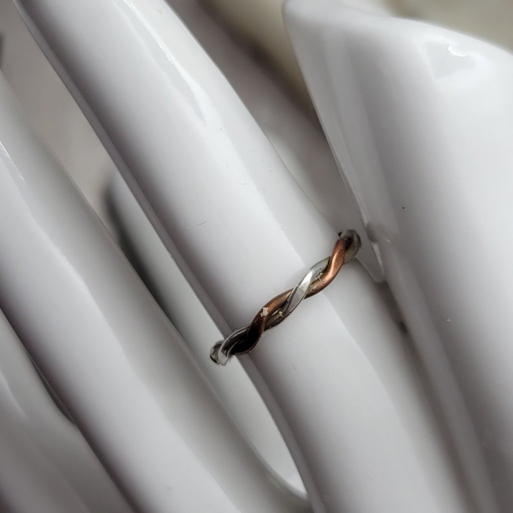 Antique Handmade Sterling and Copper Mini Wedding